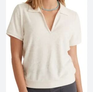 Marine layer terry polo womens size XS ivory